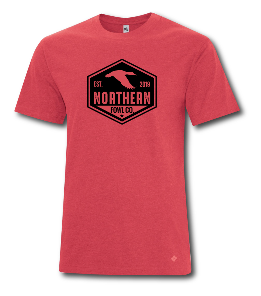 Hex Black on Red Northern Fowl Co Tee